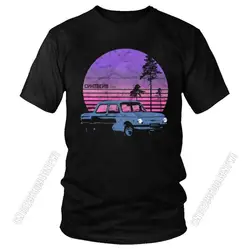 Russian Synthwave Cccp Auto T Shirts Men Cotton Vintage 80s Aesthetic Car Tee Streetwear T-Shirt Short Sleeved Tshirt