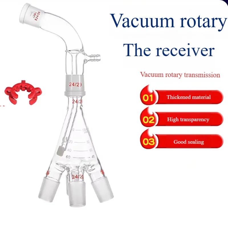 

High borosilicate glass vacuum rotating receiver to motion transmitter distillation receiver