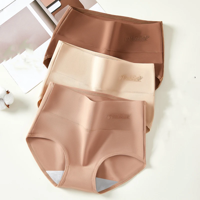 3PCS High Waist Women Panties Body Shaper Underwear Breathable Cotton Underpants  Plus Size M-5XL Panty Slim Soft Female Briefs