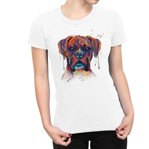1 Женская футболка Polarshe с абстрактным бульдогом акварелью