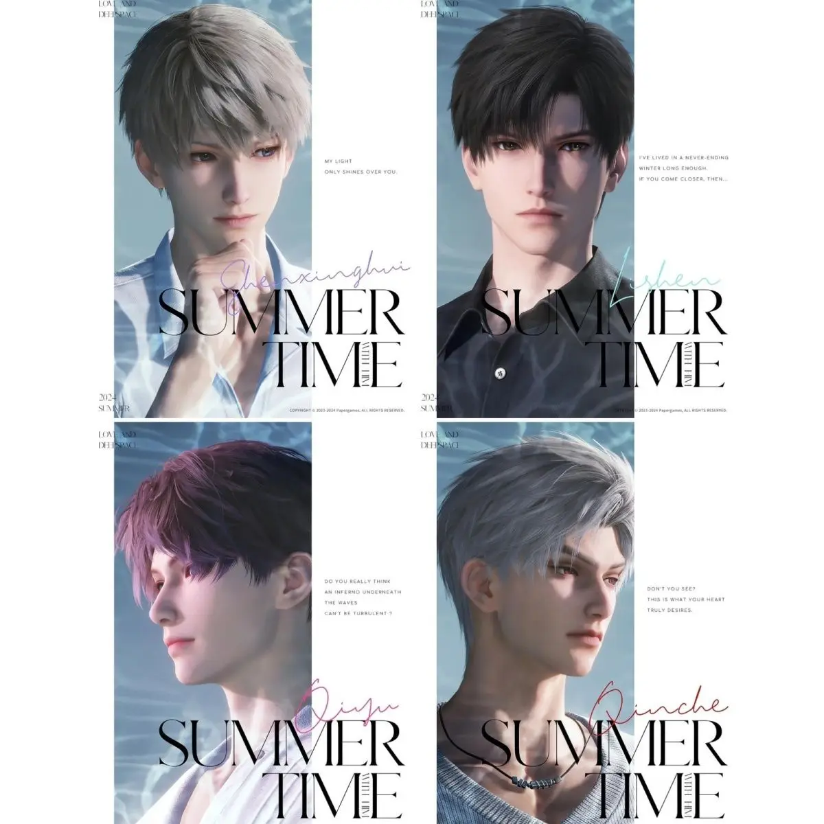 Cartes Druo Love and Deepspace Game, Sylus Zayne 45%, Rafayel Game Characters, HD Photocard, GérCollection Cards, 4 Pcs Set