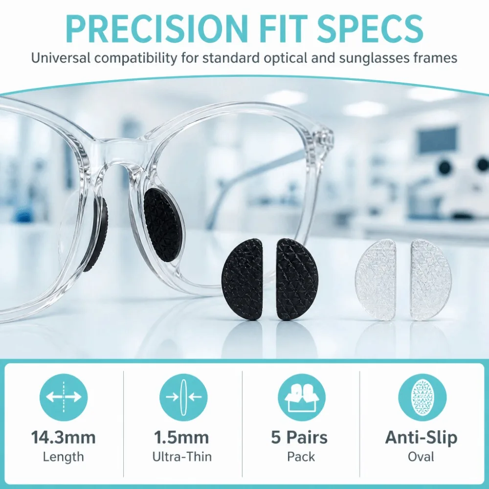 Soft Glasses Nose Pad Non-Slip Silicone Eyeglass Nose Support Self Adhesive Lizard Texture Sunglasses Nose Bridge Patch