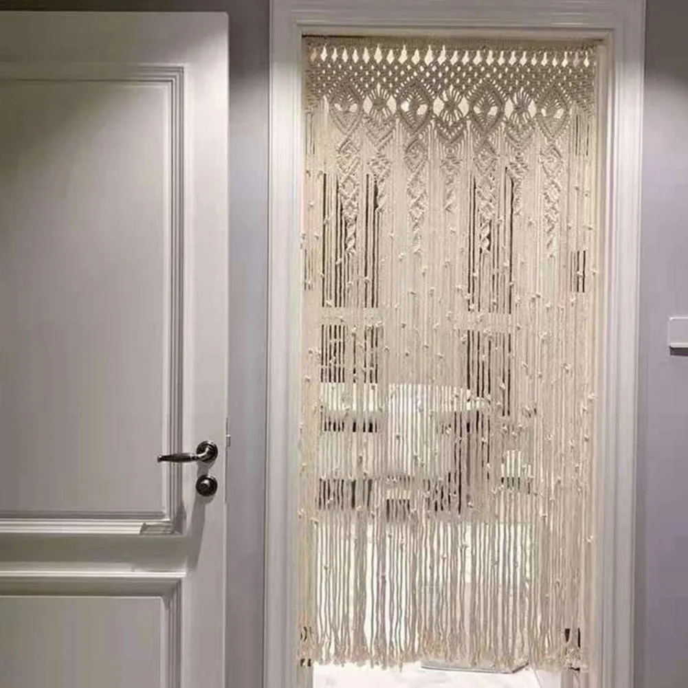 

1pc Door Curtain 90*180cm/90*200cm/100*200cm Manual Woven Door Curtain Tapestry For Window Door Wedding Background Decoration