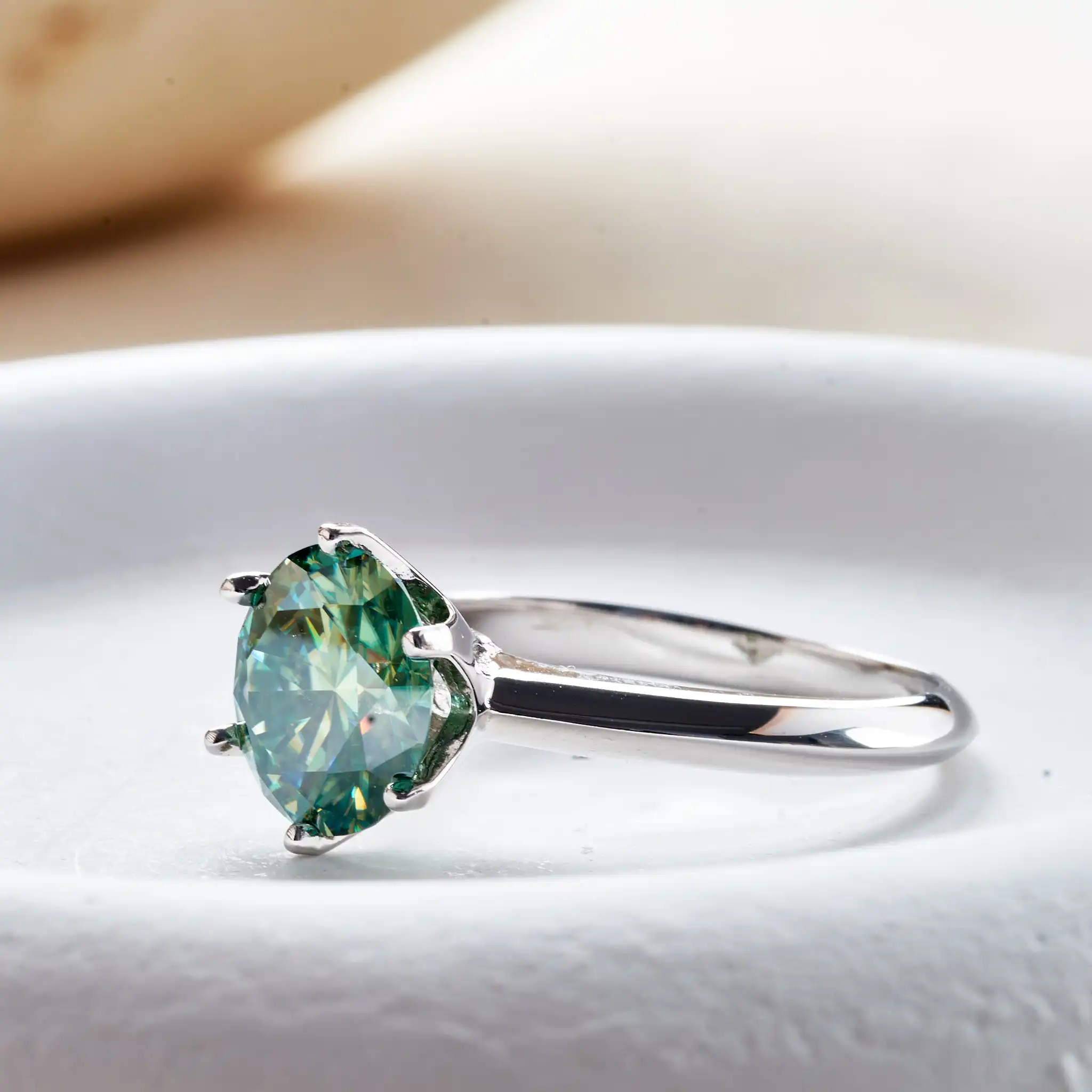 Solid 925 Sterling Silver Ring with Real D Color VVS Moissanite Stone Fine Jewelry for Women Wedding Engagement Finger Rings 6