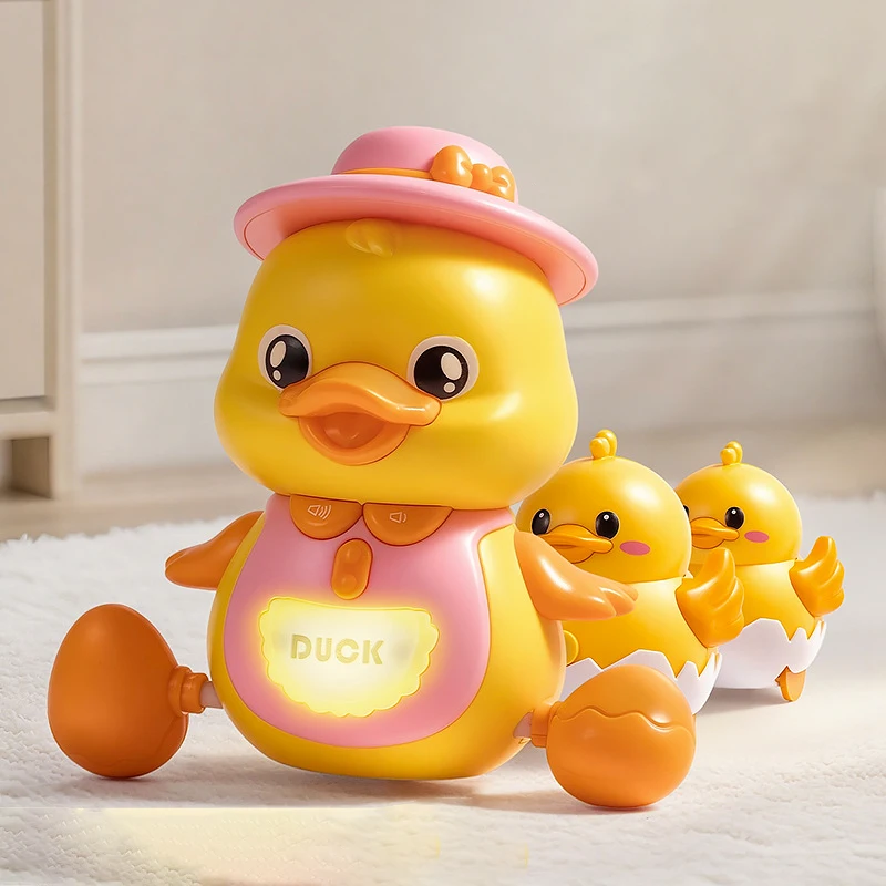 

Музыкальная утка для ползания, детские игрушки, развивающая игрушка для раннего обучения, интерактивные игрушки для развития животика с музыкой и подсветкой для мальчиков и девочек