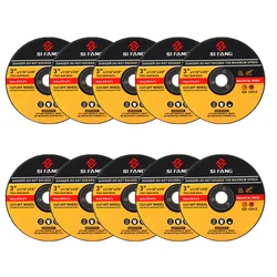 SIFANG 10PCS Resin Cutting Disc 75mm Cut Off Wheel Angle Grinder Disc Slice Fiber Reinforced for Metal Stainless Steel