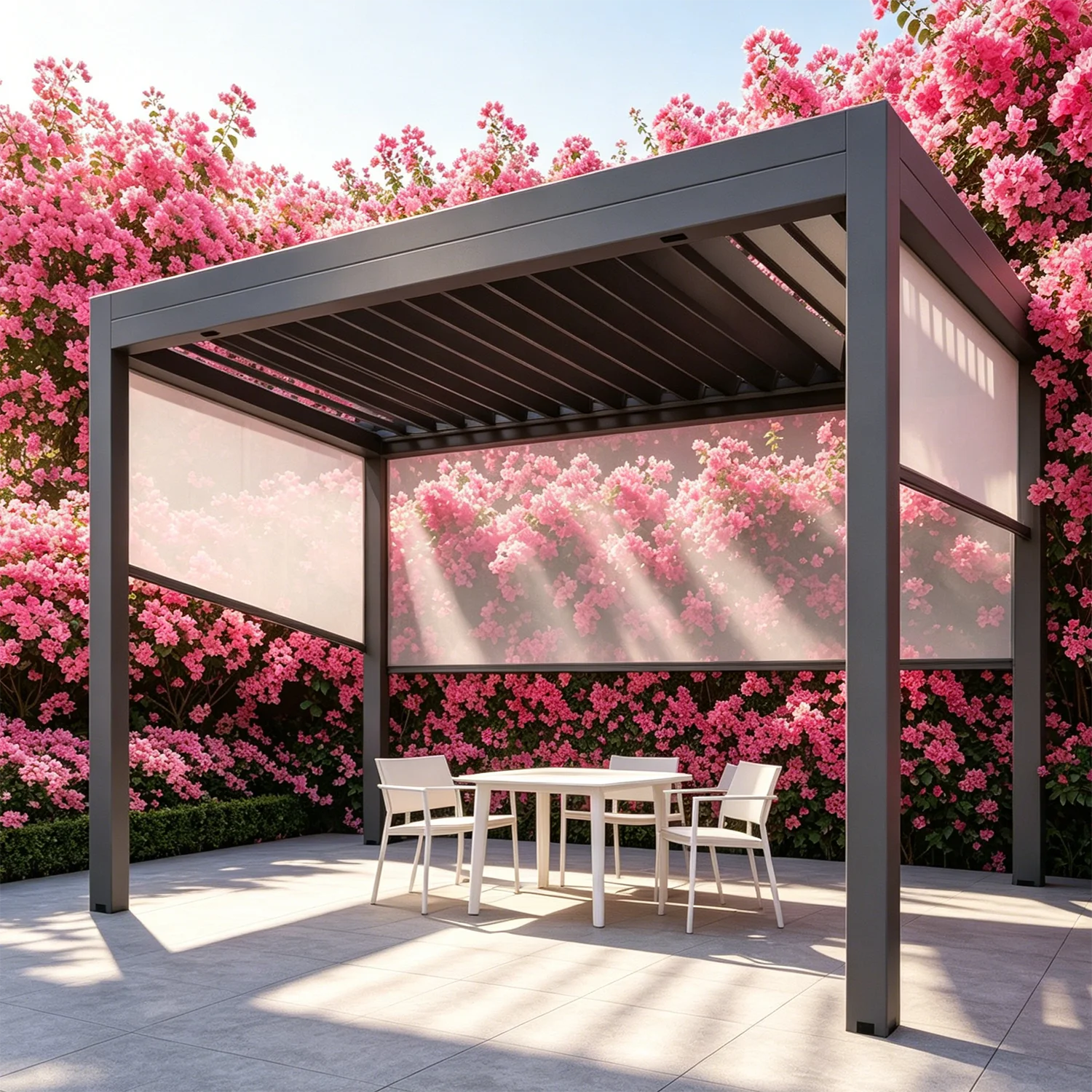 Bioclimatic Pergola with Adjustable Louvers, Ideal Outdoor Structure for Patio, Backyard & Garden, All-Weather Relaxation Space