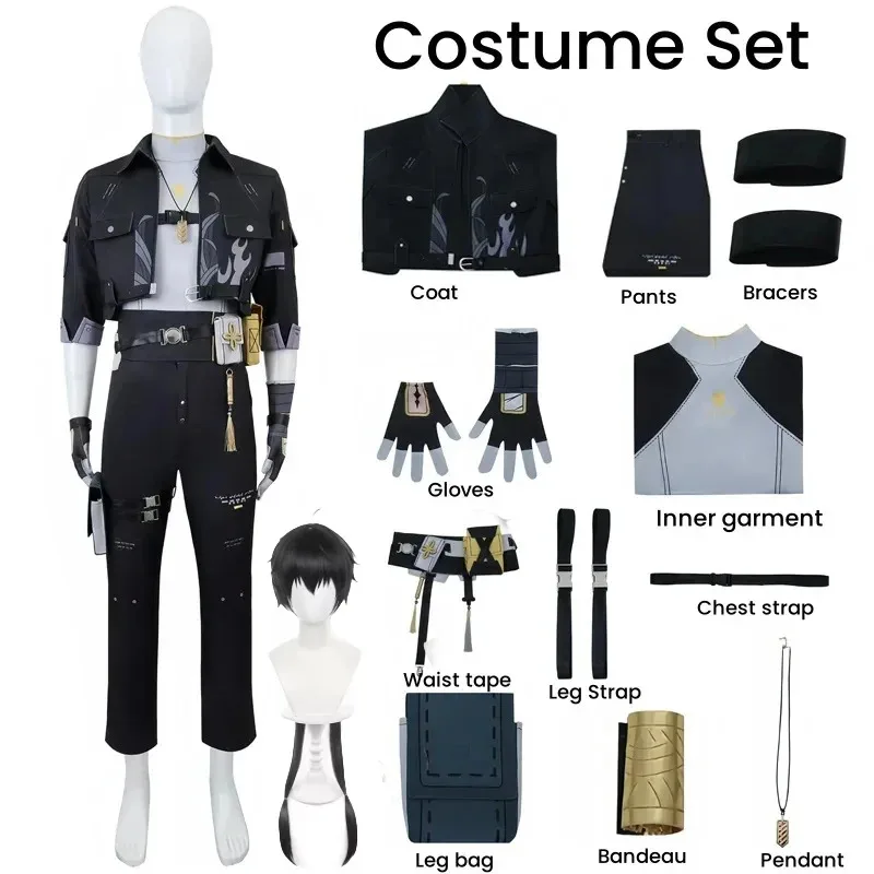 

25COSNew Game Wuthering Waves Rover Cosplay Costume Rover Male Cosplay Outfit Wig Halloween Carnival Uniform Christmas Party for