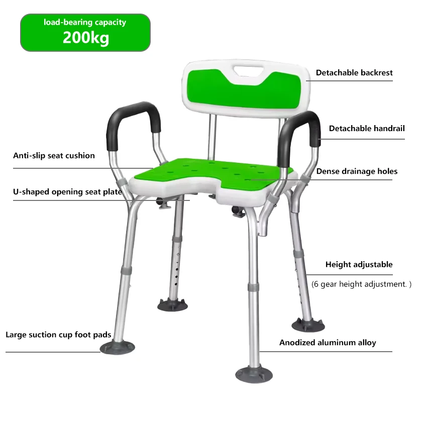 Simplywalk Aluminum Alloy 200KG Bath Shower Chair Strong Bathtub MDR CE Strategic Partner For Rehabilitation Equipment
