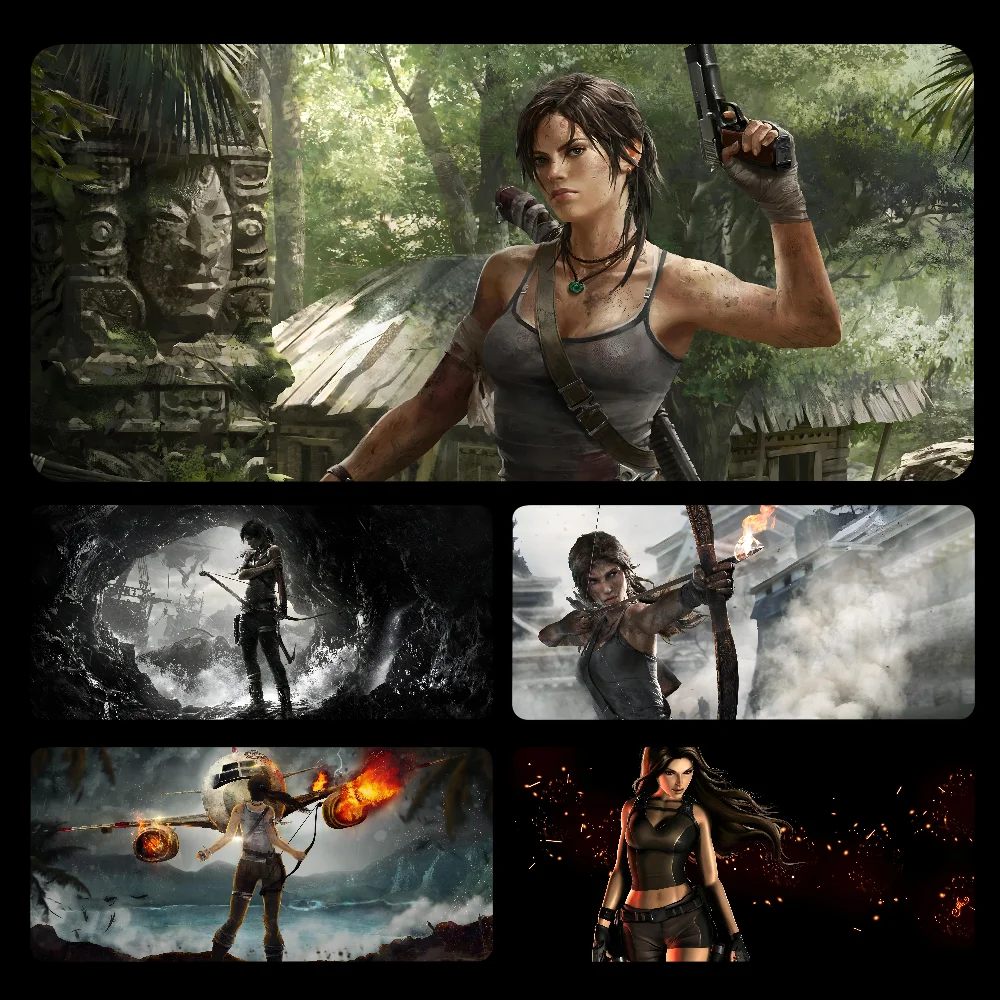 T-Tomb R-Raider Mousepad Large Gaming Mouse Pad LockEdge Thickened Computer Keyboard Table Desk Mat