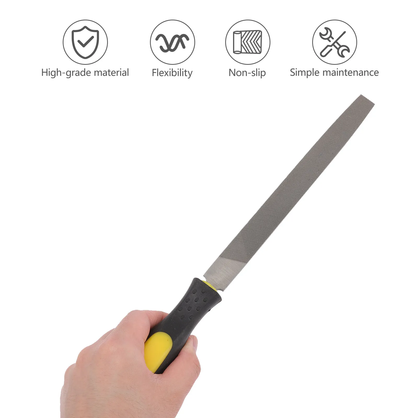 File for Sharpening Metal Grinding and Polishing Featuring Anti-Skid Handle Long-Lasting Flexibility Flat