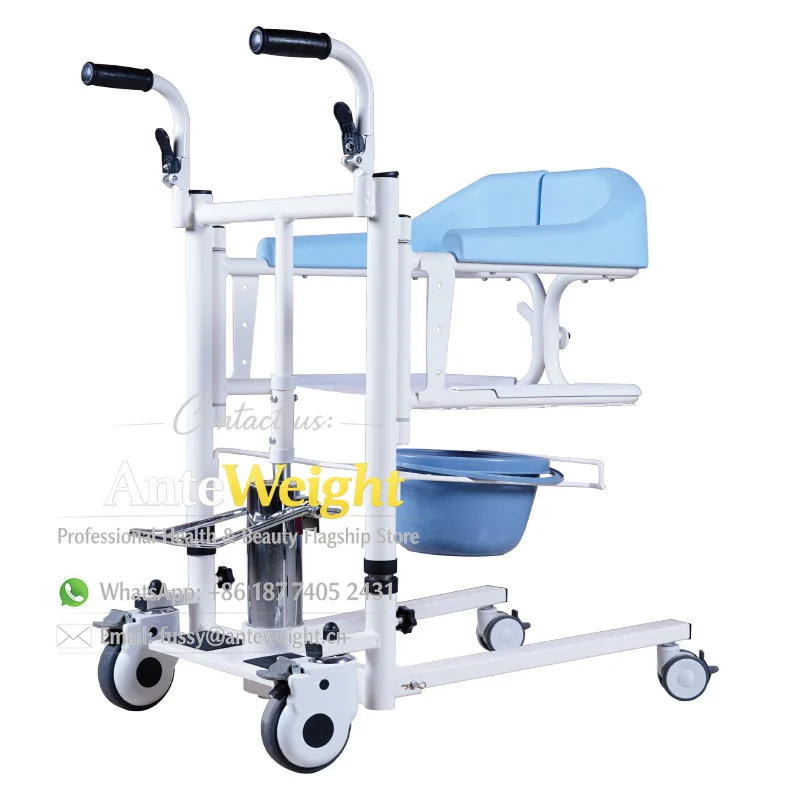 Hydraulic Multi-Function Patient Lift, Shower Transfer Chair for Elderly Care | Mobile Hoist & Repositioning Aid