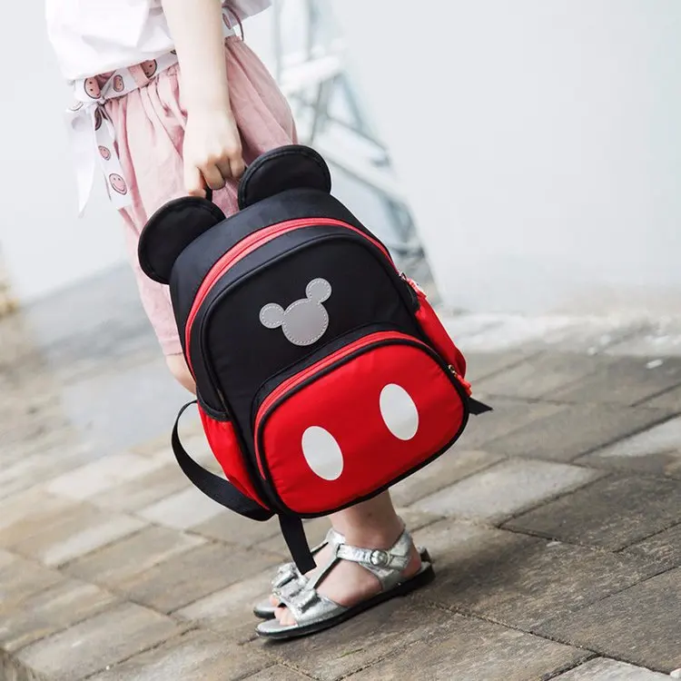 Disney backpack double shoulder kindergarten cute mickey mouse little cartoon boy girl children backpacks