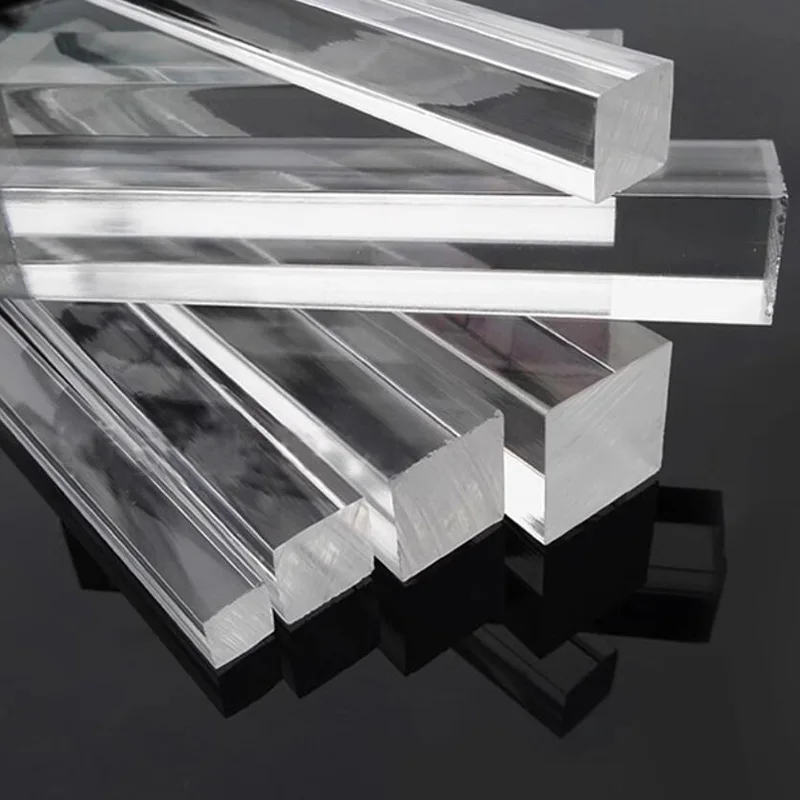 Barra Quadrada Acrílica Expulsa Transparente Rod Plástico Plexiglás Rod Claro Pmma