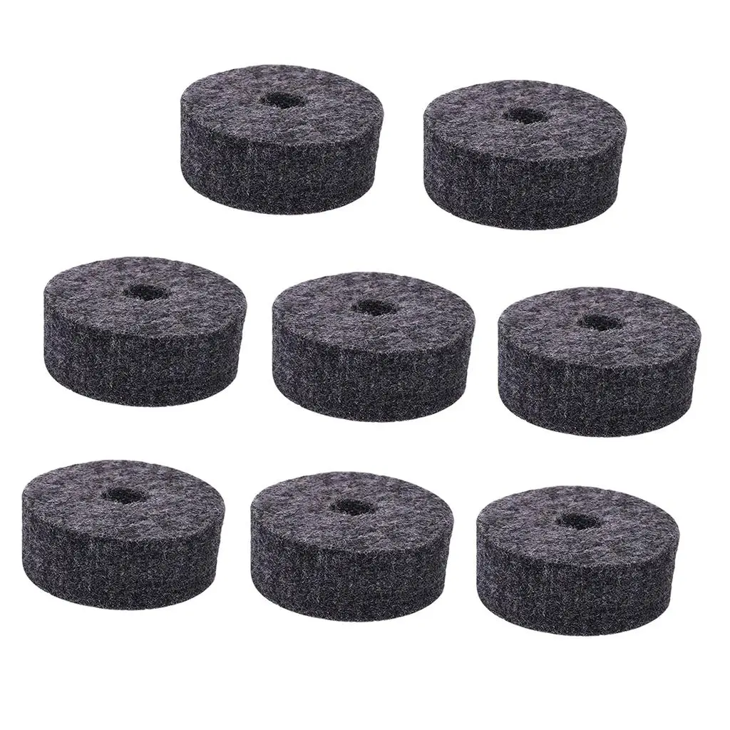 Tooyful 8PCS Round Soft Grey Cymbal Stand Felt Washer Replacement for Drum Kit