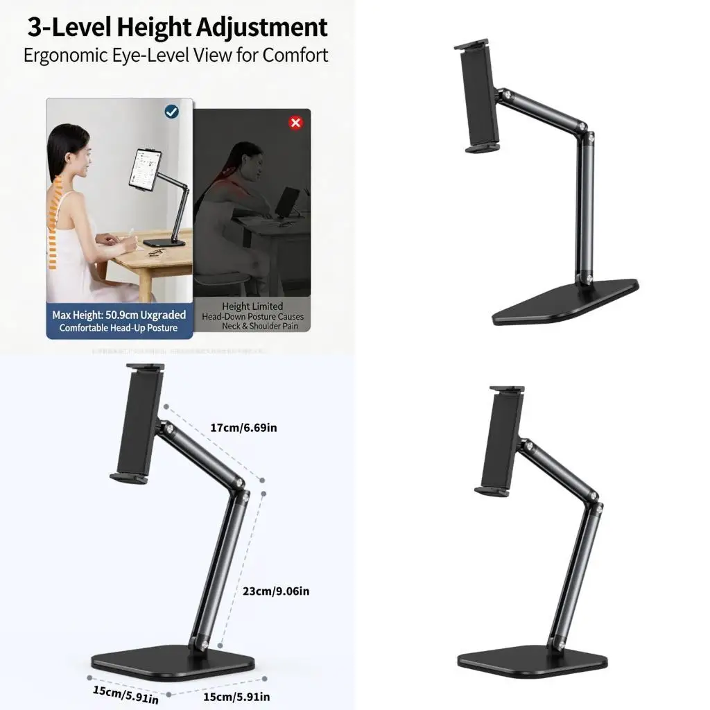 Space Saving Tablets Stand For 4.7 To 13in Gaming And Work Supports Multiple Size  D2RC