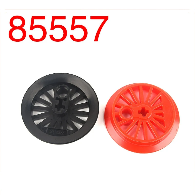 10PCS/lot Wheels Tyres Parts Pack 85489 Train Wheel RC Train Set of 3 MOC Building Blocks 85557 85558 for 76423 Technical Bricks