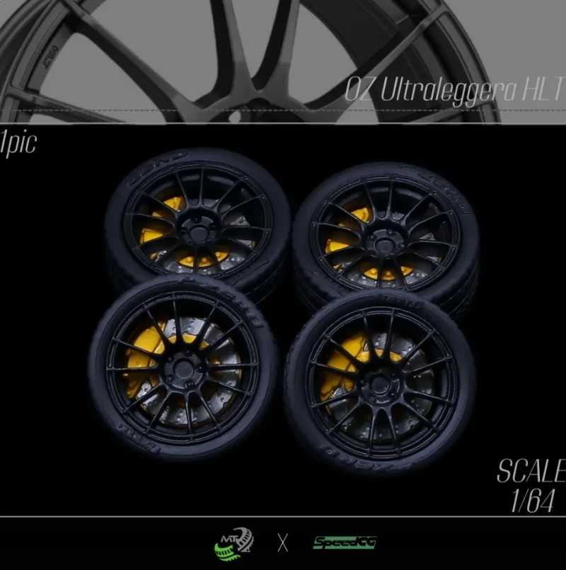 1/64 SpeedCG 9.4/10mm Ruote Modificate per Auto SE035/SE036/108 Pneumatici in Gomma Ruote in Resina Adatte per 1:64 Modello di Auto Statica Ragazzo Regali