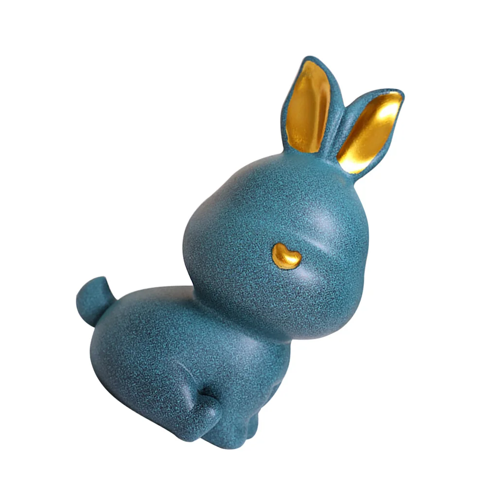 Joli lapin pièce tirelire résine lapin Pot d'épargne enfants tirelire ornement de bureau tirelire résine lapin modèle