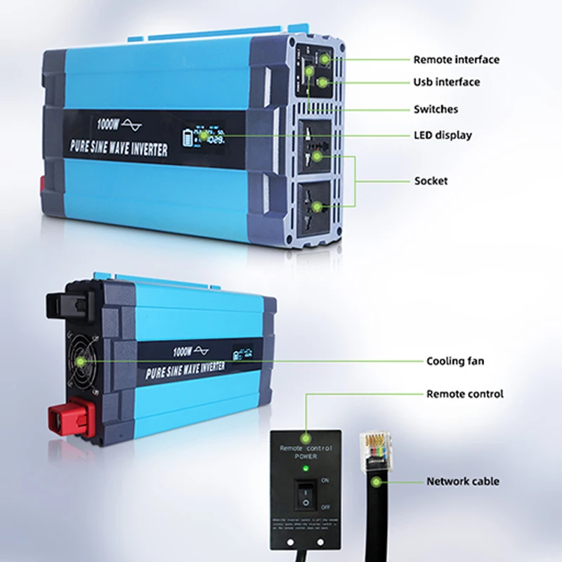 Wind Turbine Inverter 12V 24V 48V DC to AC Inversor 110V 220V 300W 1KW 2KW 2.5KW 3KW 5KW Pure Sine Wave Power Solar Inverter