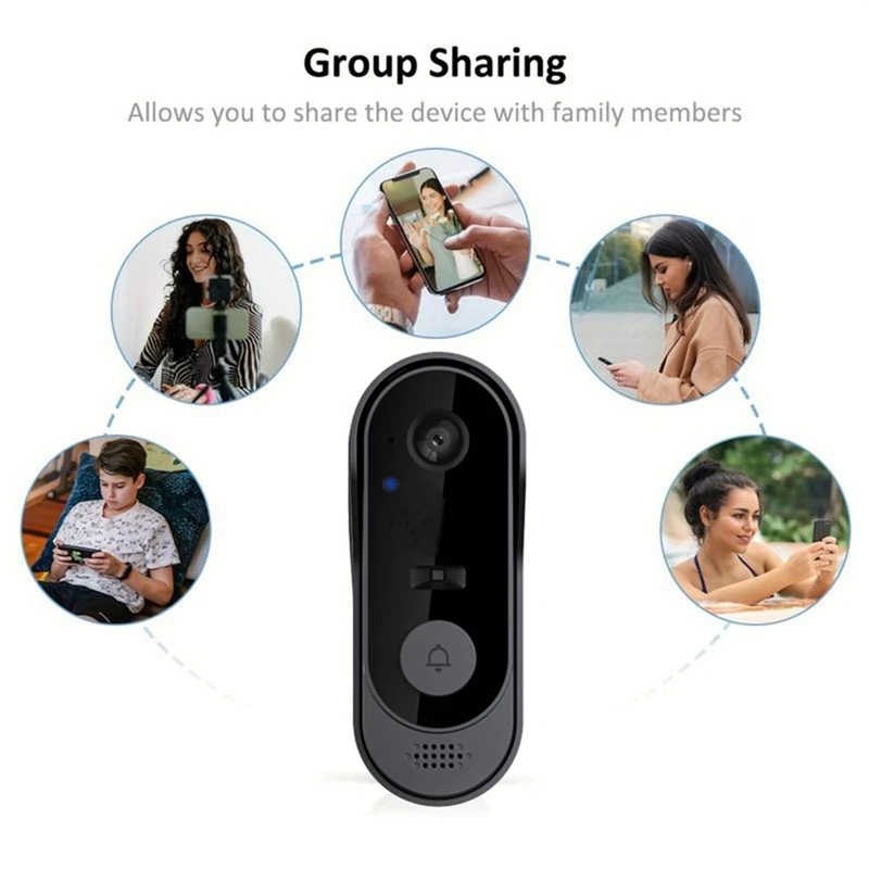 Wifi Doorbell Camera   With Night Vision Motion Detection And Remote Video Call  For Home Apartment  Door Peephole Viewer