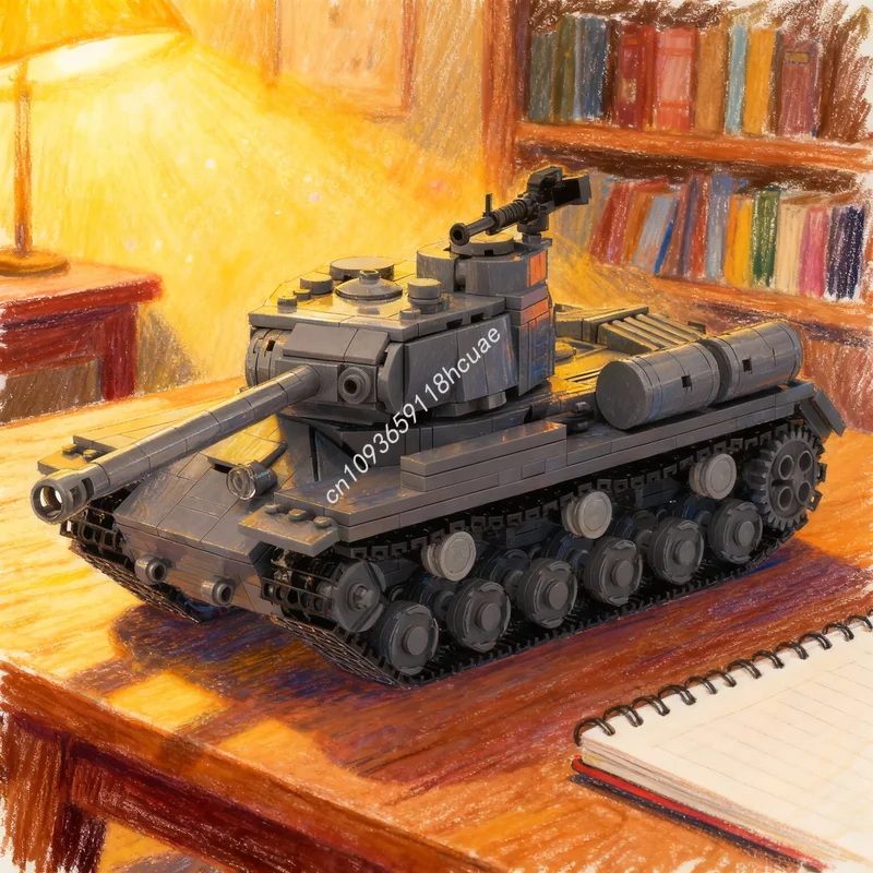 

897 деталей, наборы MOC, модель советского тяжелого танка IS-2, конструктор, игрушки, архитектурные строительные блоки, рождественские подарки, развивающие кирпичики для детей
