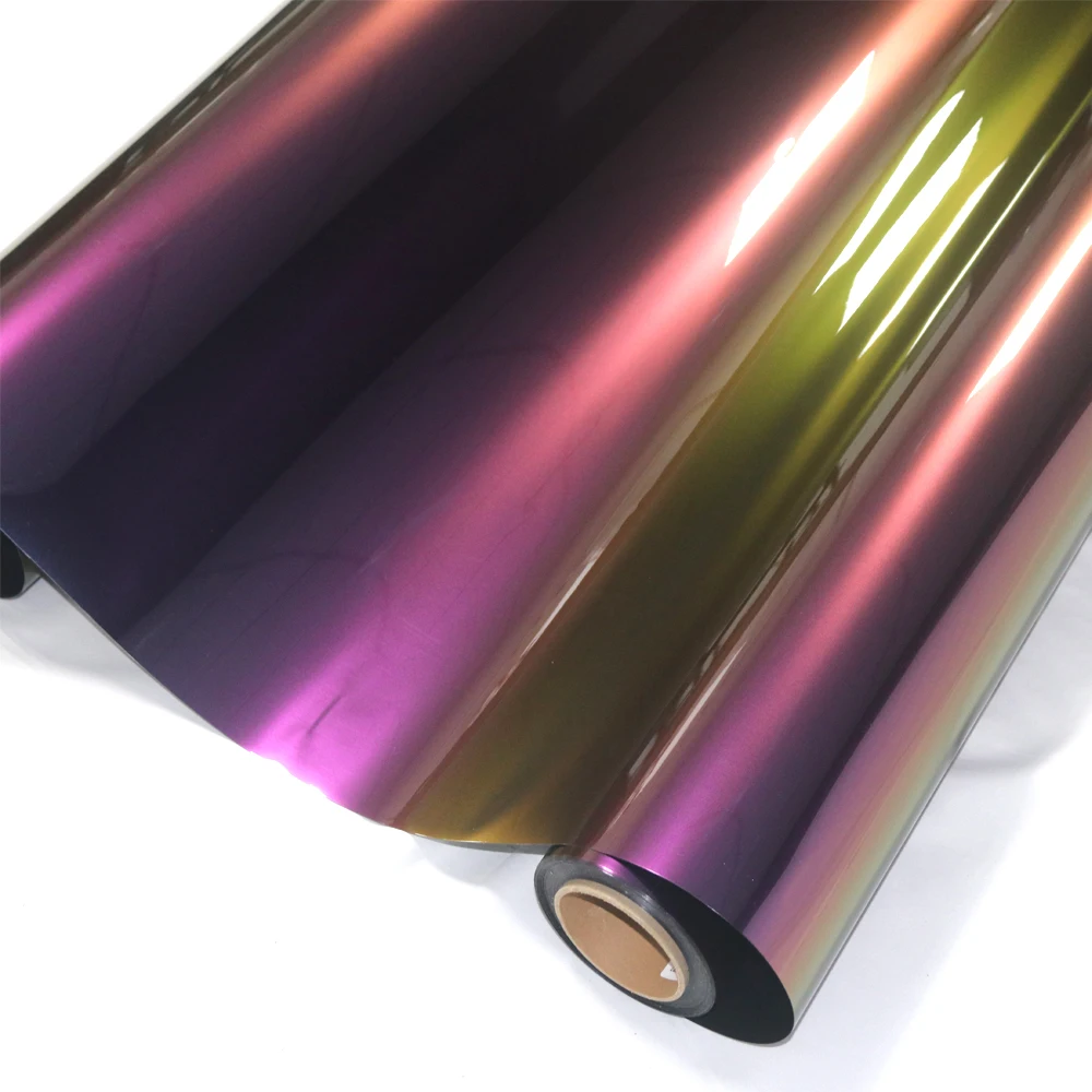 Chameleon Vinyl Wrap Self Healing repel Scratch 150mic Thick Removable Adhesive PET PVC Optical Colour Glaze Purple Body Film