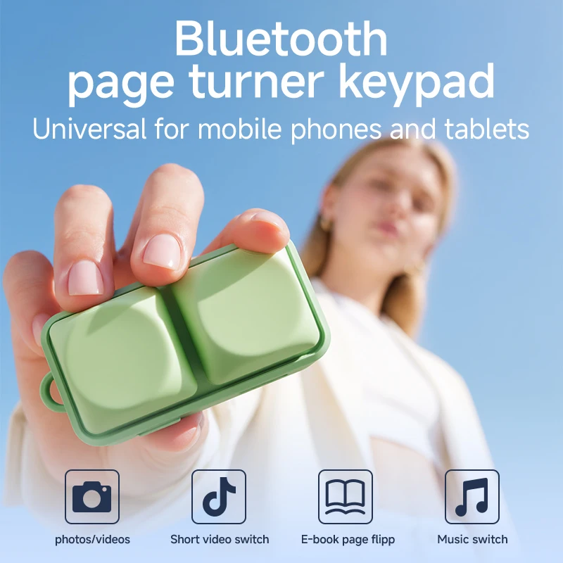 Green Free2 Small Keyboard, Mobile Phone Keyboard, Tablet, Bluetooth Remote Control, Page Turner, Lazy Person's Wonder Device