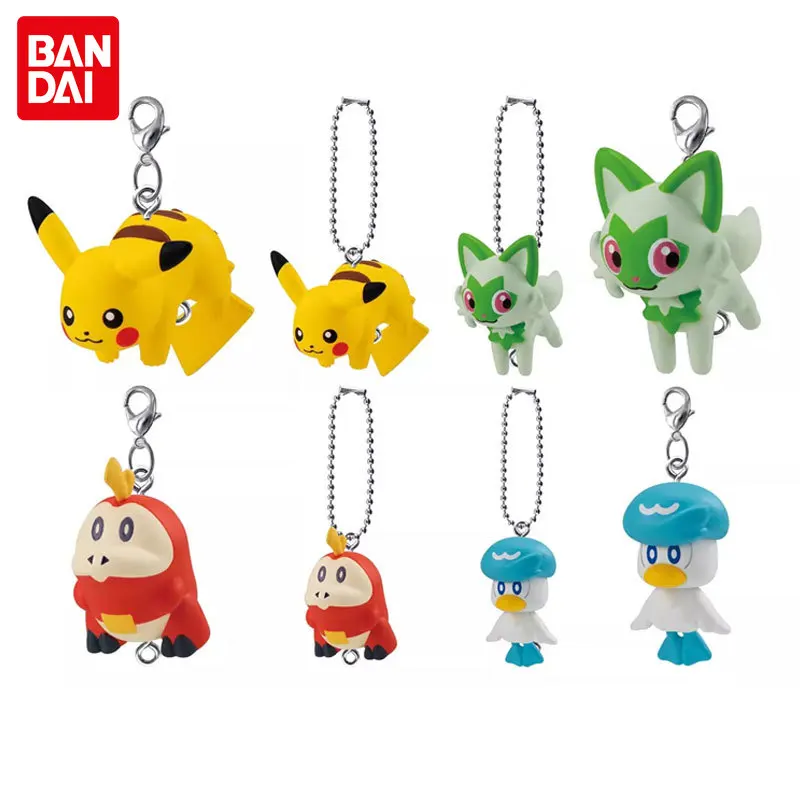 

Bandai Pokemon Gashapon Toys Styling Pendant 8 Pikachu Sprigatito Quaxly Fuecoco Genuine Anime Figure Model Dolls Holiday Gifts