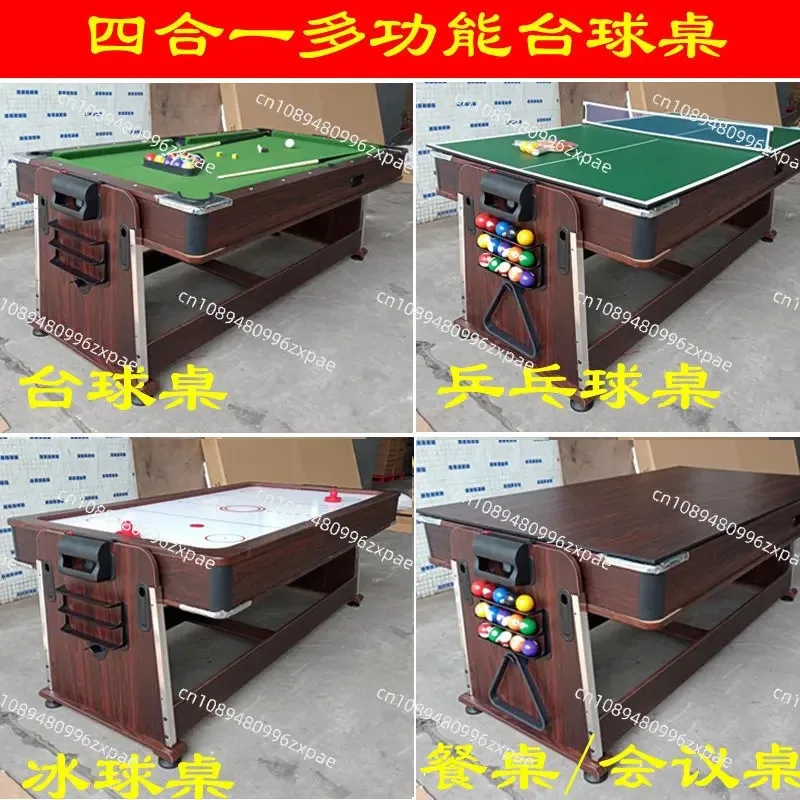 4-In-1 Rotary Multifunctional Billiards, Table Tennis, Ice Hockey, Conference, Dining Table