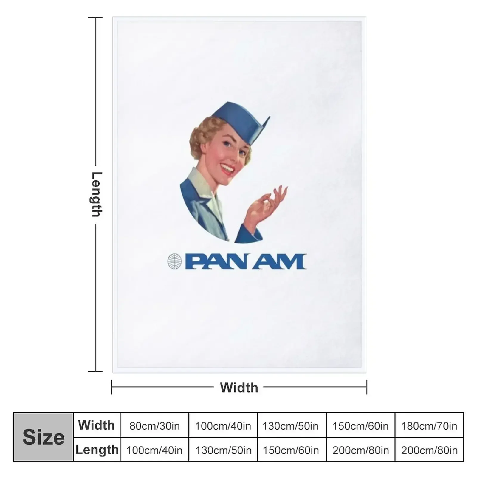 New PAN AM AIRLINES - VINTAGE - VINTAGE STYLE - LOGO PAN AM Throw Blanket Giant Sofa Loose Luxury Designer Blankets