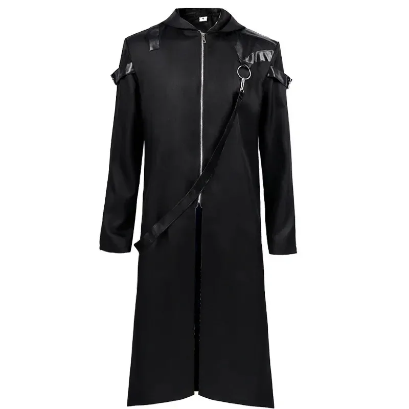 

Medieval Dark Men's Gothic Men's Halloween Long Jacket Hooded Performance Dress Tailcoat