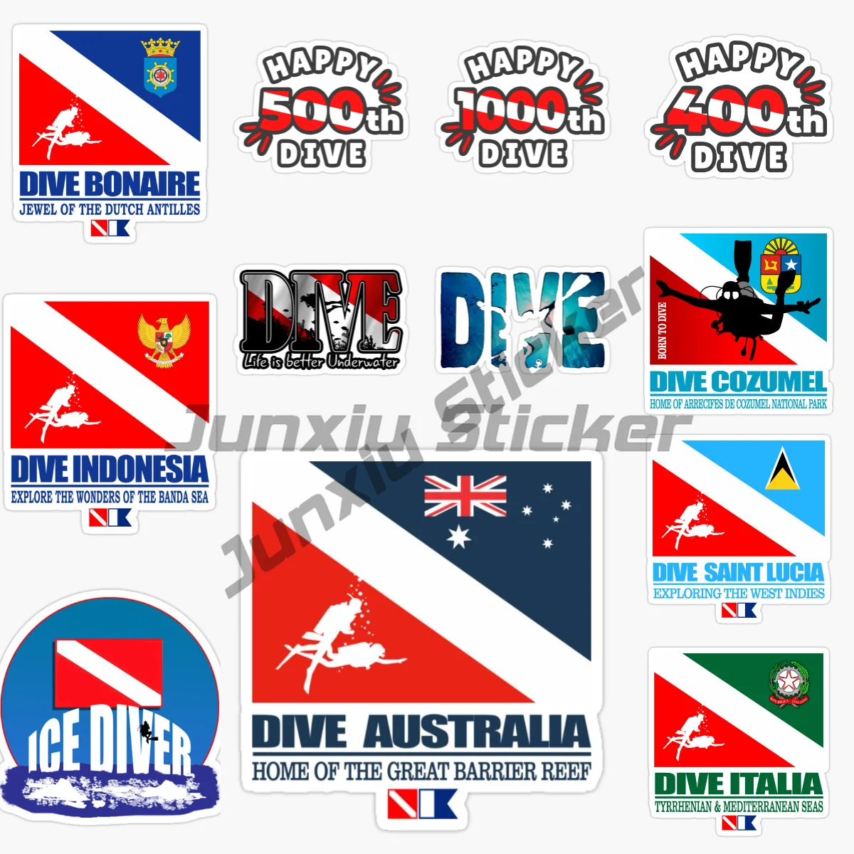 

Scuba Diving Diver Flag Sticker Motorcycle Car Accessories Camper Laptop Wall Room Truck Window Bicycle Vinyl Self-adhesiv Decal