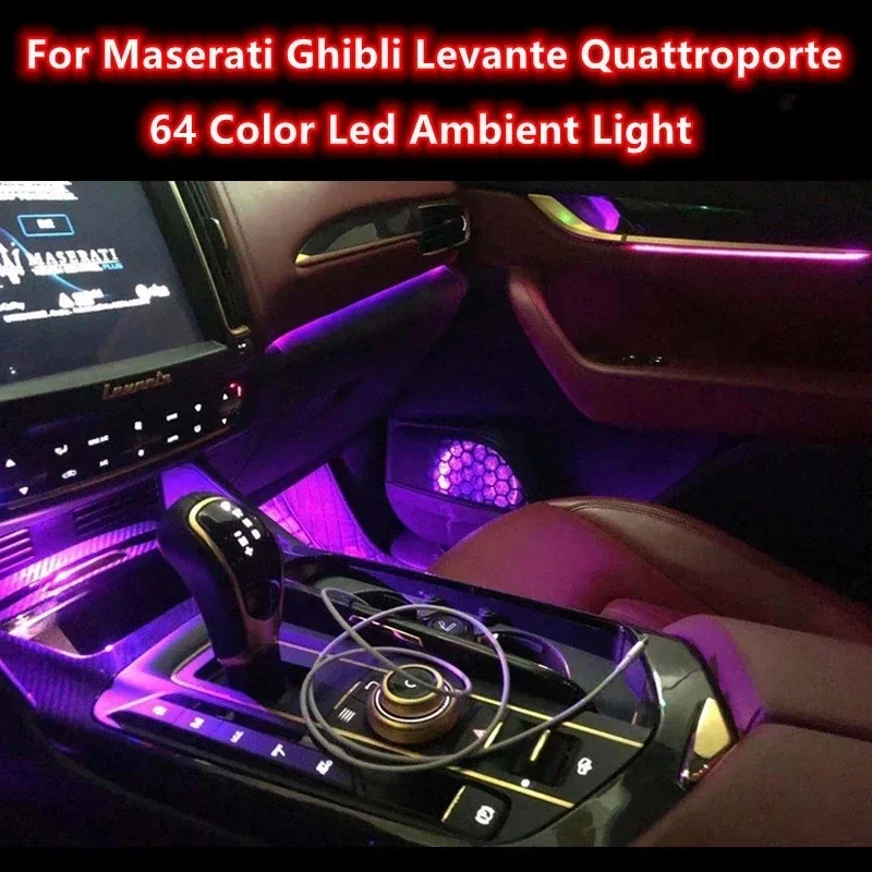 For 2017-2020 Maserati Ghibli Levante Quattroporte Atmosphere Advanced Light Decoration Lamp 64 Color Led Ambient Light