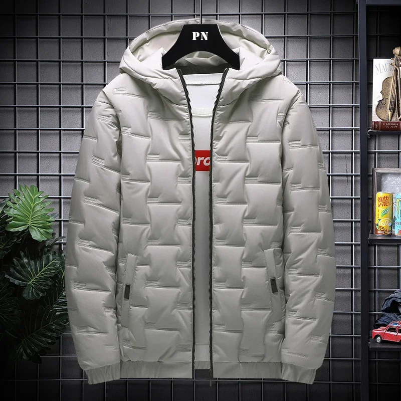 

Men's Winter Puffer Jacket Thick Warm Hooded Parka Fashion Loose Cotton Padding Coat Male Streetwear Oversized Bread Jacket