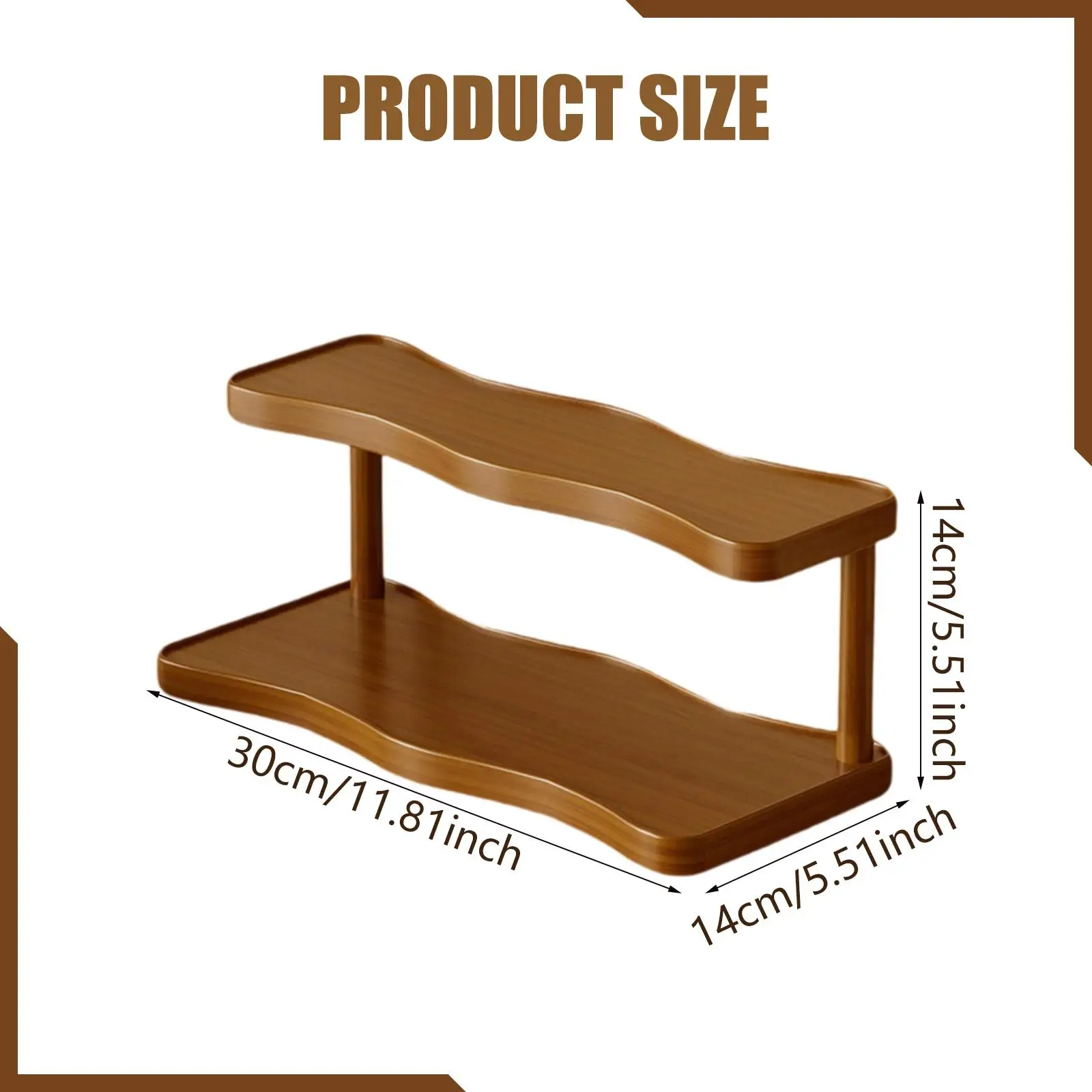 Wooden Perfume Storage Display Riser Stand Shelf Organizer Holder for Desk Cosmetics Mini Figurines Collections