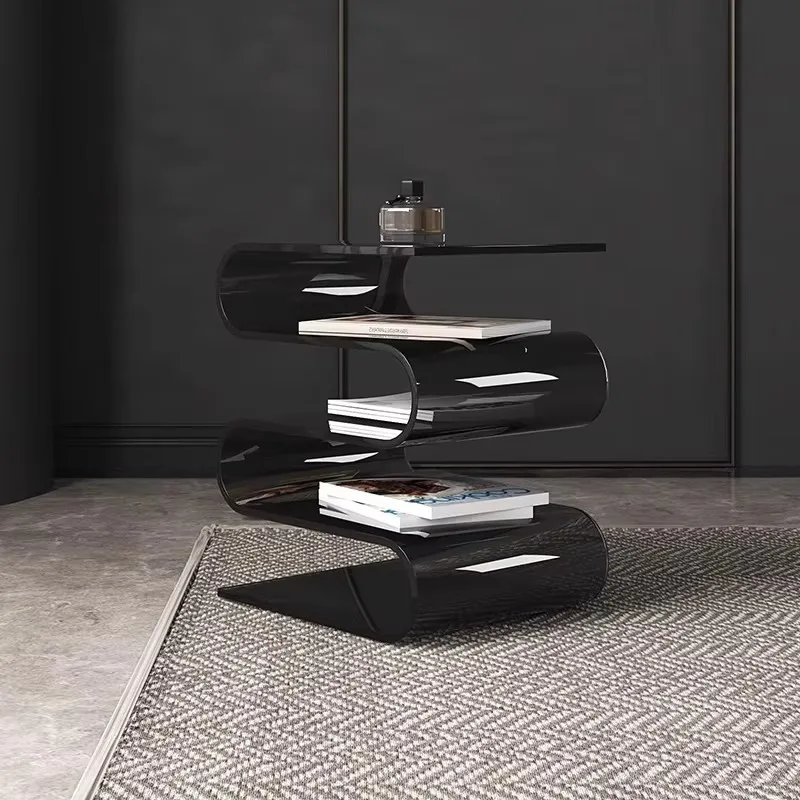 Hot Sale Modern S Shaped Acrylic Side Table Magazine Rack Nordic Minimalist Sofa End Table for Living Room Bedroom