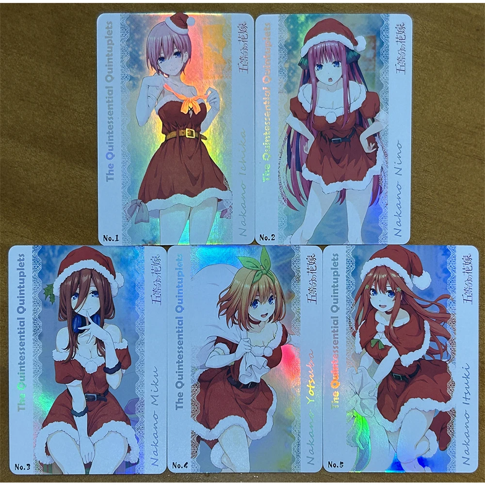 5PC/Set Anime Goddess Story DIY ACG Nakano Ichika Miku Itsuki Yotsuba Collectible Cards Boy Play Toys Christmas Birthday Gifts