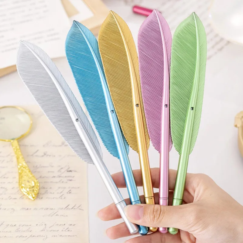 1 Piece Feather Gel Pen Cute Kawaii Stationery School Office Supply Luxury Gift Pretty Lovely Model Style Handle