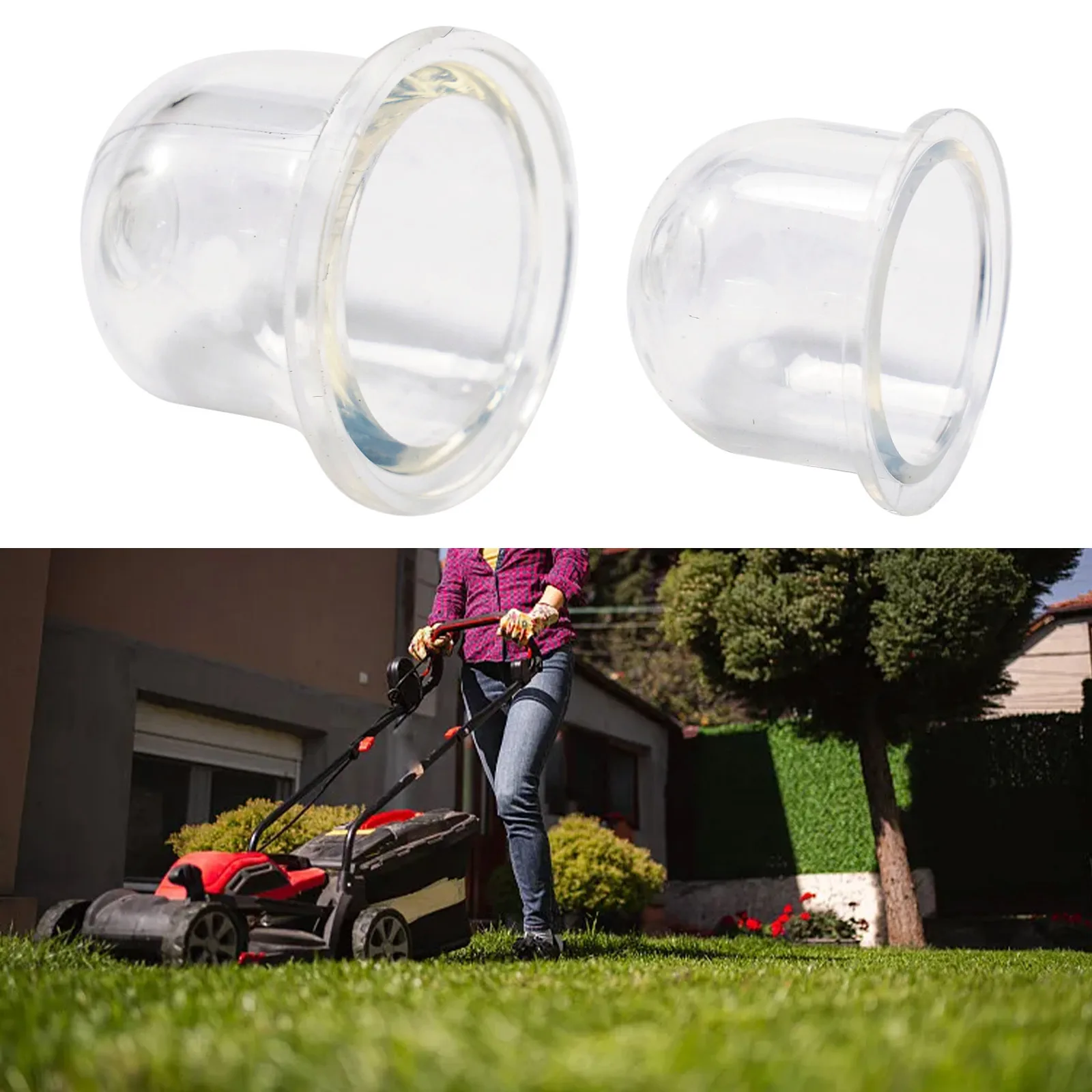 Pack of 2 Fuel Primer Bulbs with Transparent Plastic Design  Easy to Install Replacement Part for Chainsaws and Trimmers