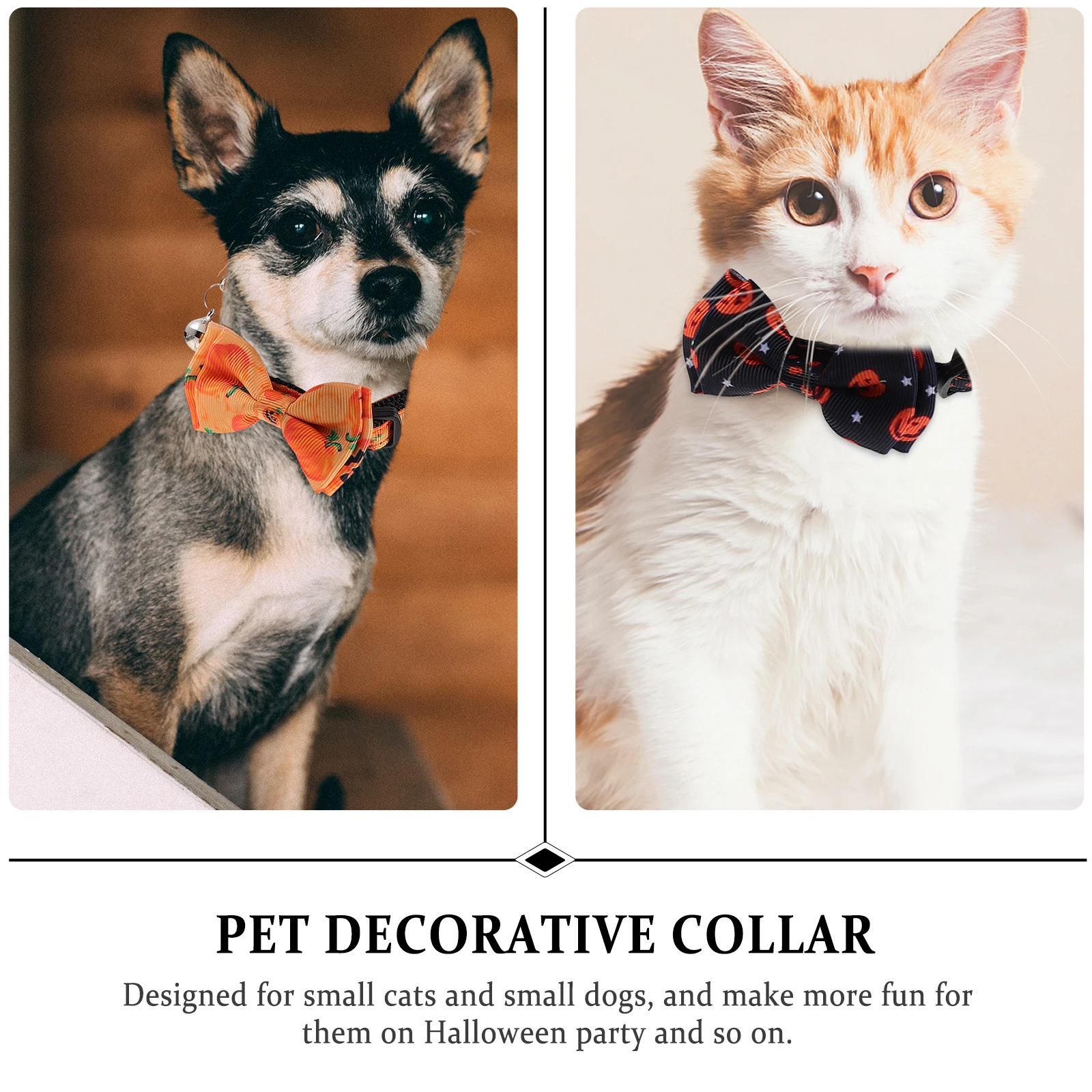

3 Pcs Cat Collar with Bell Halloween Costumes Adjustable Polyester Pet Necklace Dog Collar Holiday Accessories