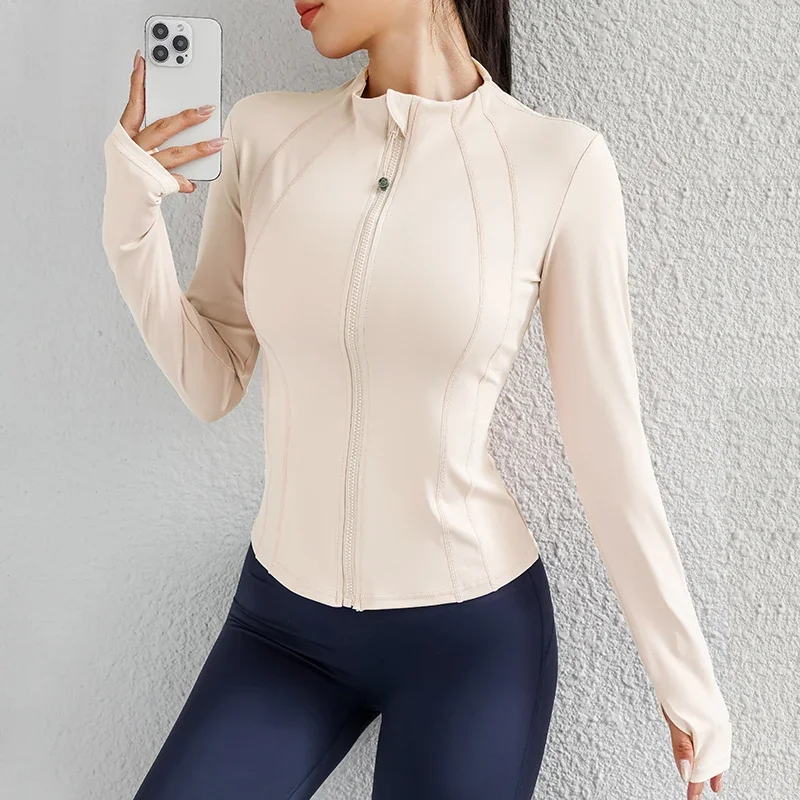 

2025 Women Yoga jacket Gym Wear zipper long sleeve fitness woman Jackets Coat