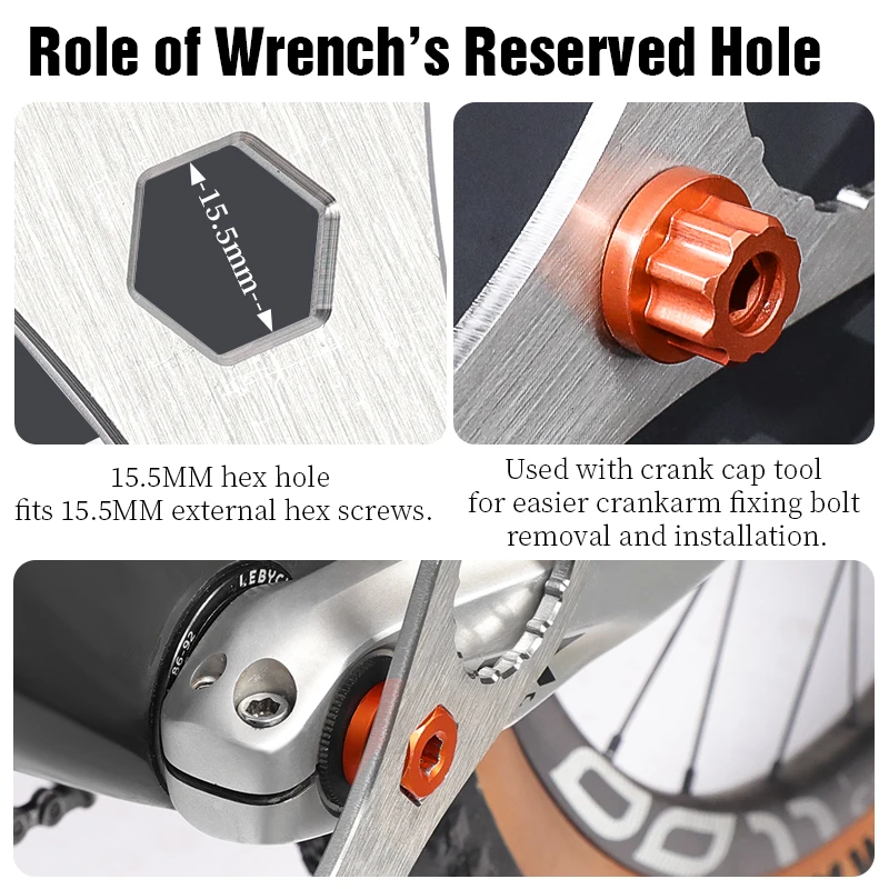 LEBYCLE MTB Road Bicycle Bottom Bracket Wrench Stainless Steel Bike Bottom Diameter 39/40.5/44/46/49.5MM BB Removal Tool Wrench