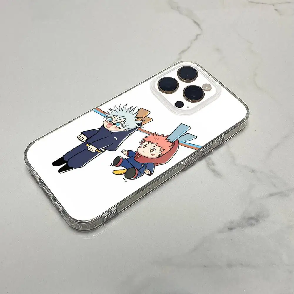 حافظة هاتف J-Jujutsu Kaisen Geto Gojo Yuji لهاتف iPhone 16,15,14,13,12,11 Plus,Pro,Max,XR,XS,Plus,E,SE4,غطاء شفاف صغير #2