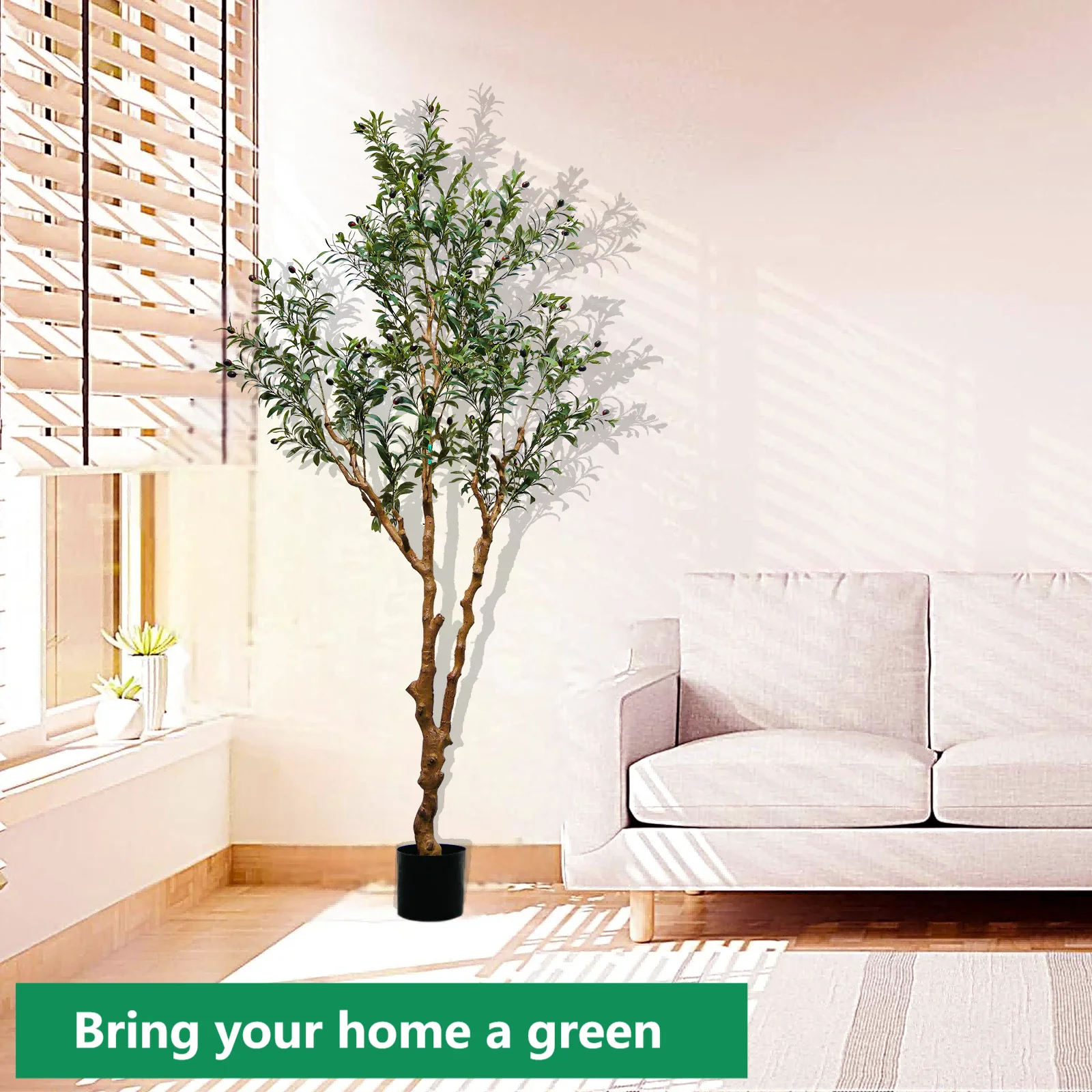 

210 см/82,6 дюйма искусственное оливковое дерево реалистичное симуляционное растение, подходящее для украшения всех случаев