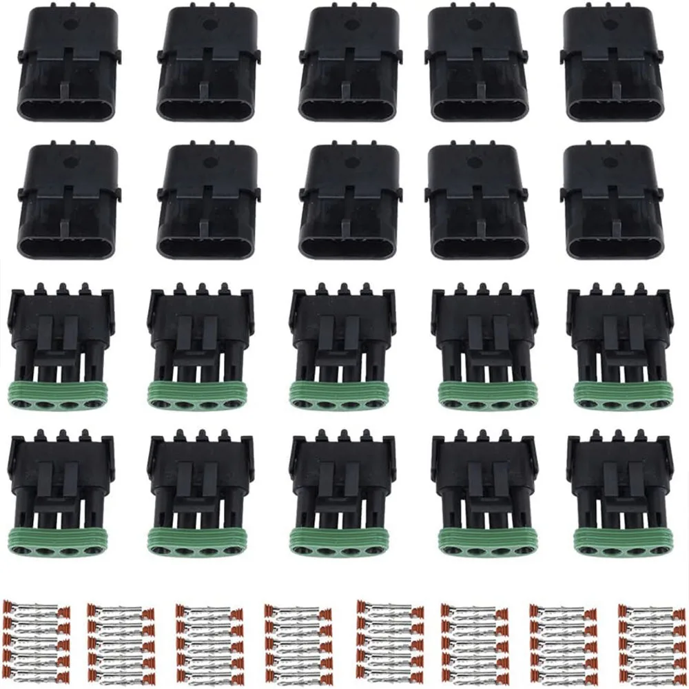 

4-контактный комплект, 10 водонепроницаемый электрический разъем серии 2,5 мм, сменные вилки Weatherpack, розетки с клеммными контактами Spudger