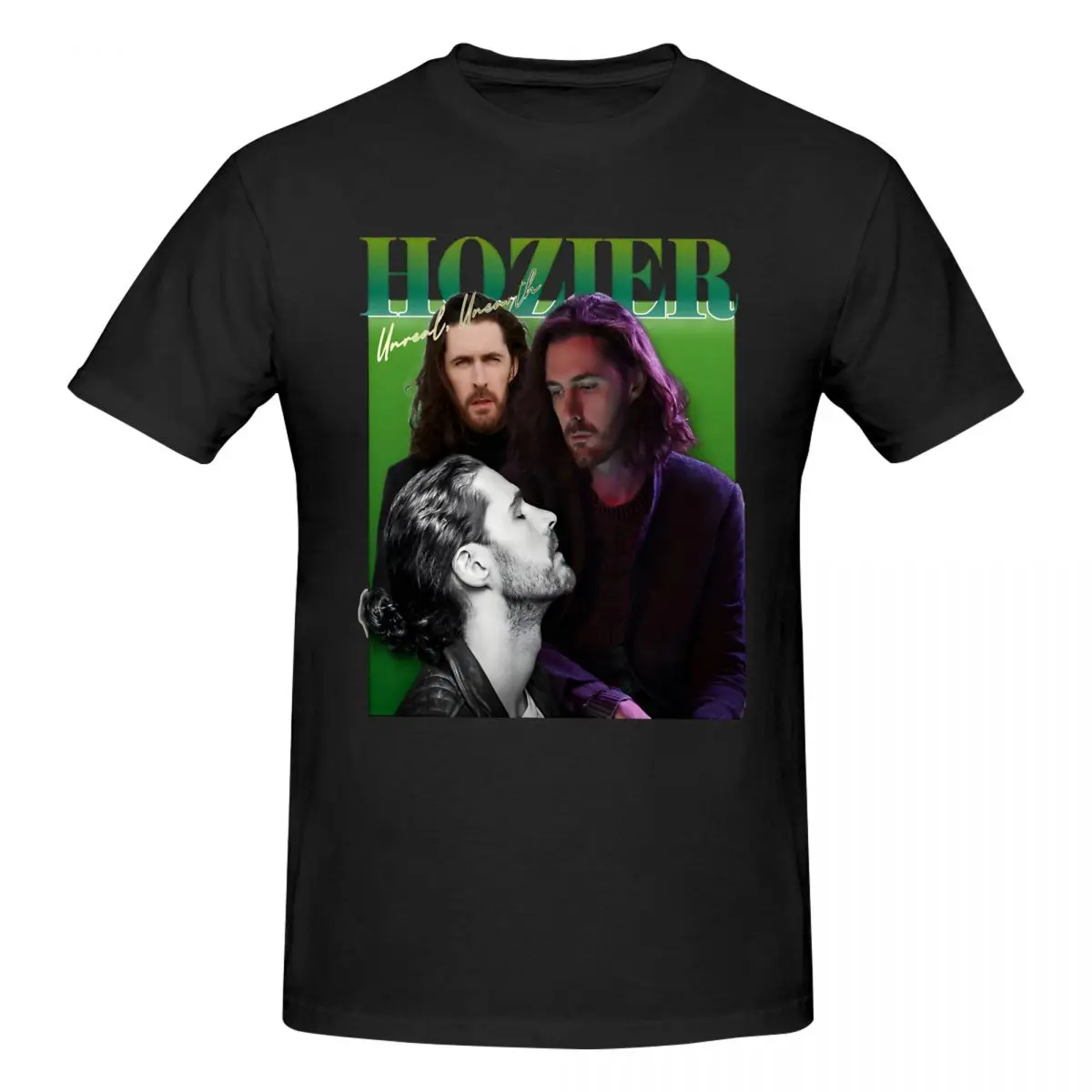 เสื้อยืดผู้ชายสีเขียวแปลกใหม่เสื้อยืดผ้าฝ้ายแท้แขนสั้นเสื้อ Hozier เสื้อเสื้อยืดคอกลมเสื้อ4XL 5XL