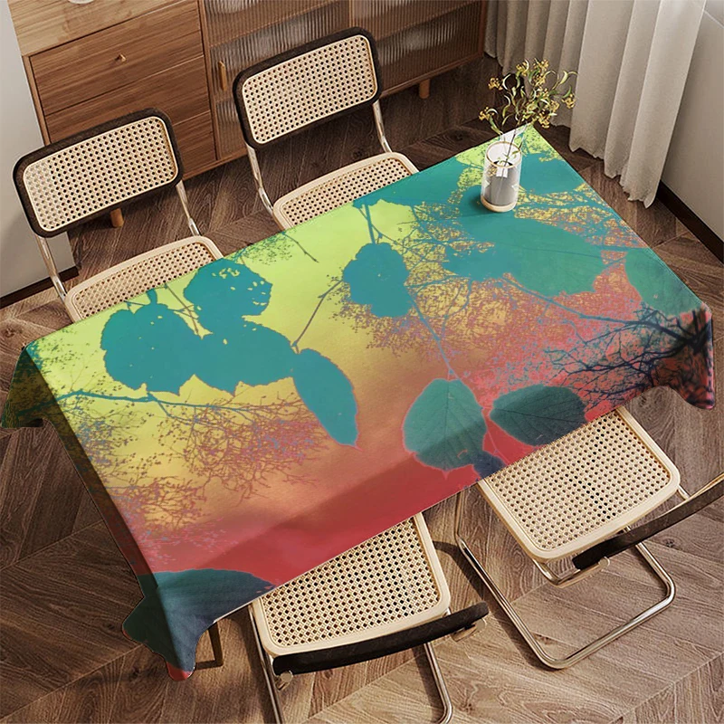 Flowing Yellow Flower Tablecloth Restaurant Kitchen Tablecloth Living Room Home Decoration Rectangular Party Decoration