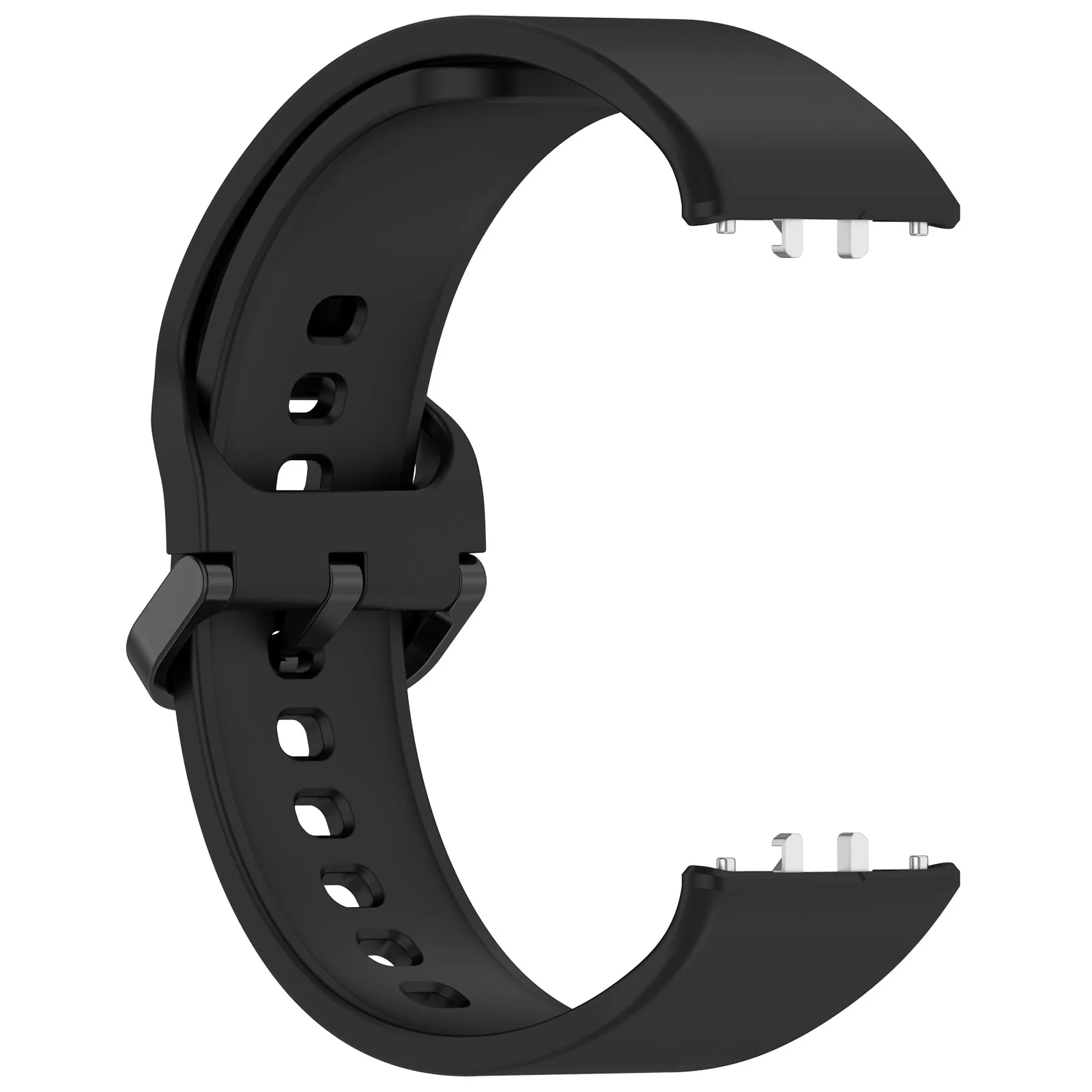 Para Samsung Galaxy Fit3 (SM-R390) Pulsera de reloj Correa de silicona suave con hebilla plana - Negro