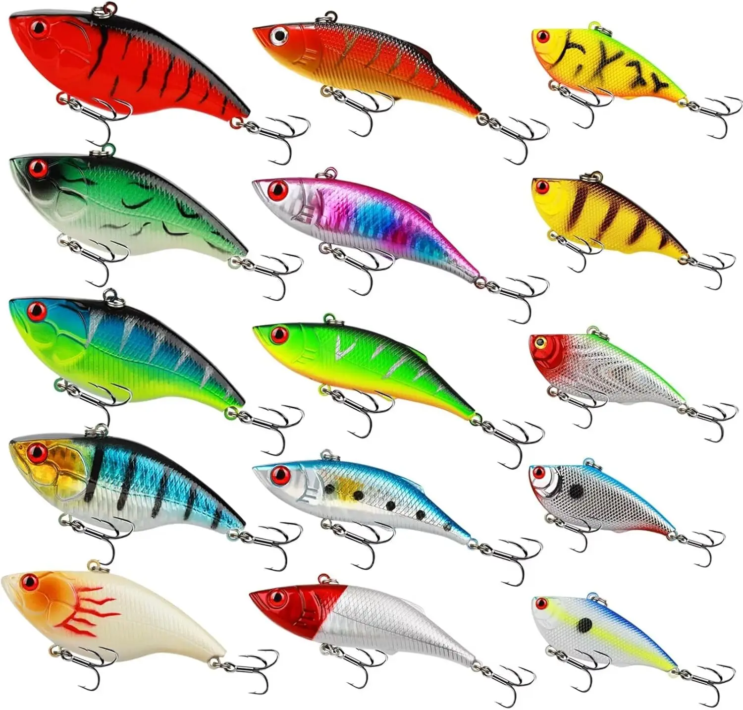 15/20pcs Fishing Spoon Lures Fishing Bait Trout Bass Fishing Lure for Bass, Crappie, Trout Walleye 1/5oz 1/4oz 3/8oz 1/2oz